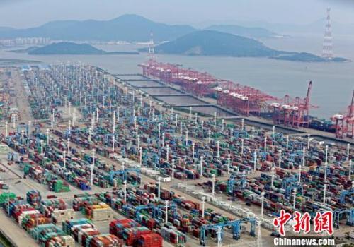 浙江寧波舟山港?！≌掠聺?攝